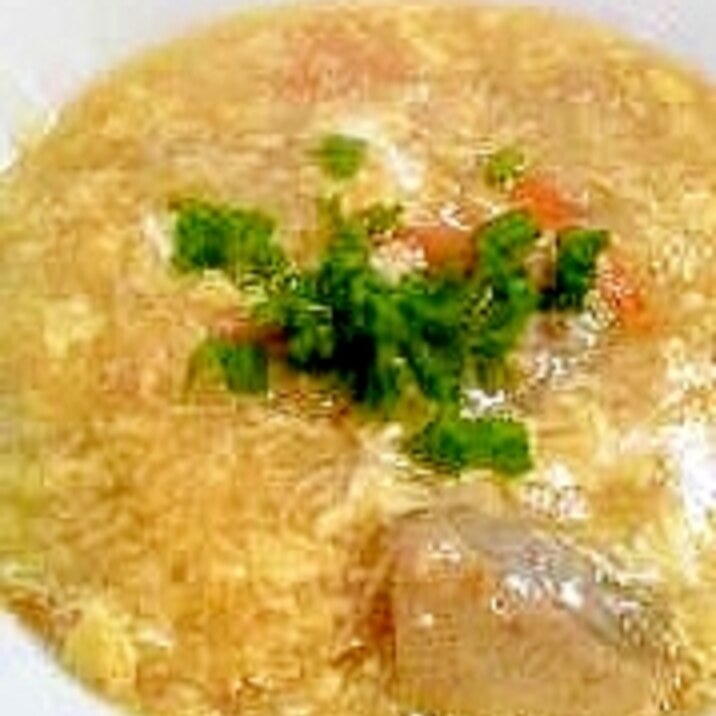 体ポカポカ♪鶏と卵の生姜スープ